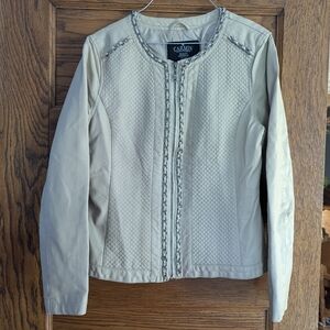 Carmin Faux Leather Jacket Chain Detailing Size L